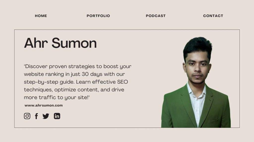 Ahr Sumon sumo blog with the title: How to Improve Website Ranking in 30 Days: Step-by-Step Guide