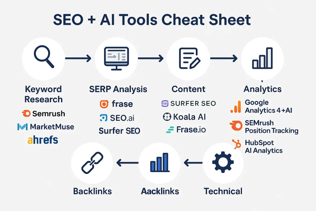 The Ultimate SEO + AI Tools Cheat Sheet (2025 Edition)